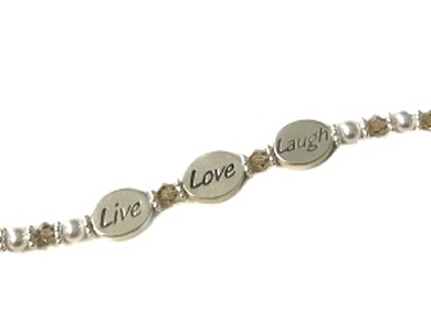 Swarovski® Crystal & Sterling Silver Sentiment Bracelet