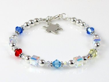 Autism Awareness Bracelet - Swarovski® Crystal & Sterling Silver (Everyday)