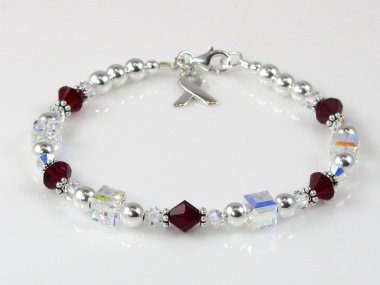 Multiple Myeloma Awareness Bracelet - Swarovski® Crystal & Sterling Silver (Everyday)