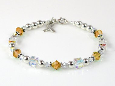 Childhood Cancer Awareness Bracelet - Swarovski® Crystal & Sterling Silver (Everyday)