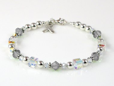 Juvenile (Type 1) Diabetes Awareness Bracelet - Swarovski® Crystal & Sterling Silver (Everyday)