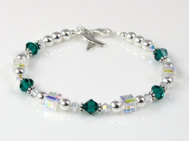 Kidney Disease Awareness Bracelet - Swarovski® Crystal & Sterling Silver (Everyday)