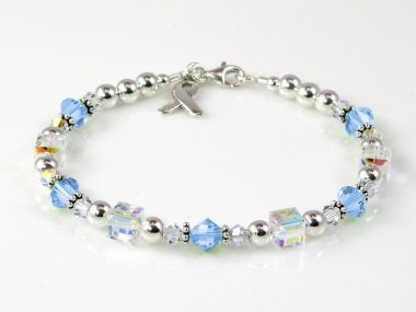 Prostate Cancer Awareness Bracelet - Swarovski® Crystal & Sterling Silver (Everyday)