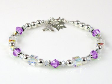 Lupus Awareness Bracelet - Swarovski® Crystal & Sterling Silver (Everyday)