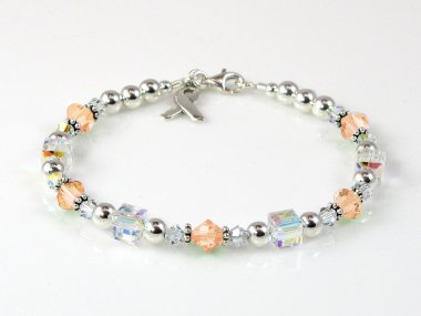 Uterine Cancer Awareness Bracelet - Swarovski® Crystal & Sterling Silver (Everyday)