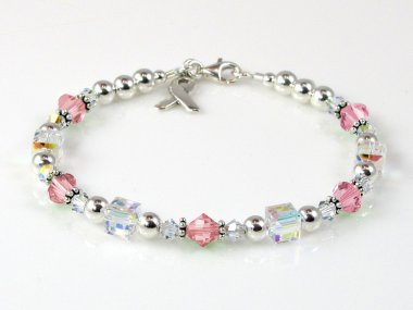 Breast Cancer Awareness Bracelet - Swarovski® Crystal & Sterling Silver (Everyday)