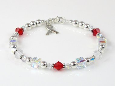 Head and Neck Cancer Awareness Bracelet - Swarovski® Crystal & Sterling Silver (Everyday)