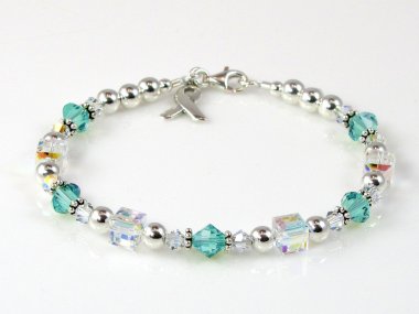 Ovarian Cancer Awareness Bracelet - Swarovski® Crystal & Sterling Silver (Everyday)