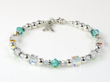 Cervical Cancer Awareness Bracelet - Swarovski® Crystal & Sterling Silver (Everyday)