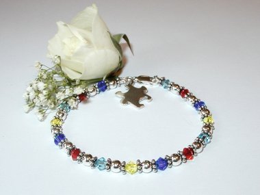 Autism Awareness Bracelet - Swarovski® Crystal & Sterling Silver (Original)