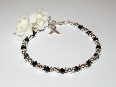 Melanoma/Skin Cancer Awareness Bracelet - Swarovski® Crystal & Sterling Silver (Original)