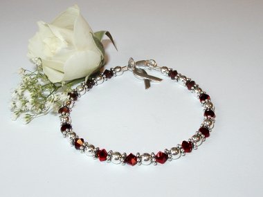 Multiple Myeloma Awareness Bracelet - Swarovski® Crystal & Sterling Silver (Original)