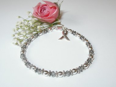 Diabetes (Type 1 Juvenile) Awareness Bracelet - Swarovski® Crystal & Sterling Silver (Original)