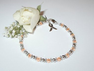 Uterine Cancer Awareness Bracelet - Swarovski® Crystal & Sterling Silver (Original)