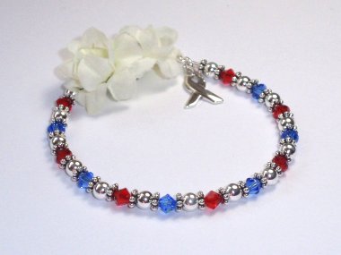 Pulmonary Fibrosis Awareness Bracelet - Swarovski® Crystal & Sterling Silver (Original)