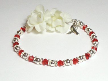 HIV & AIDS Awareness Bracelet - Swarovski® Crystal & Sterling Silver (Original)