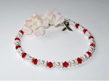 Head and Neck Cancer Awareness Bracelet - Swarovski® Crystal & Pearl (Original)