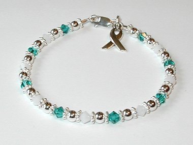 Cervical Cancer Awareness Bracelet - Swarovski® Crystal & Sterling Silver (Original)