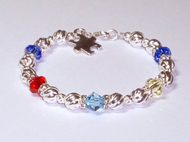 Autism Awareness Bracelet - Swarovski® Crystal & Sterling Silver (Twist)