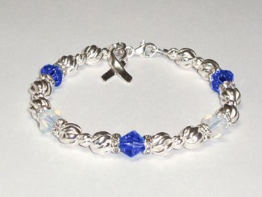 ALS Awareness Bracelet ~ Swarovski® Crystal & Sterling Silver (Twist)