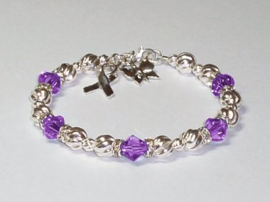 Lupus Awareness Bracelet - Swarovski® Crystal & Sterling Silver (Twist)