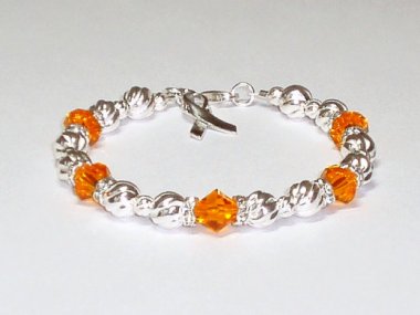 Multiple Sclerosis Awareness Bracelet - Swarovski® Crystal & Sterling Silver (Twist)