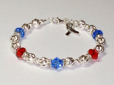 Pulmonary Fibrosis Awareness Bracelet - Swarovski® Crystal & Sterling Silver (Twist)