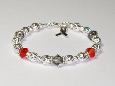 Stroke Awareness Bracelet - Swarovski® Crystal & Sterling Silver (Twist)