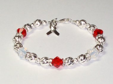 Bone Marrow Failure Awareness Bracelet - Swarovski® Crystal & Sterling Silver (Twist)