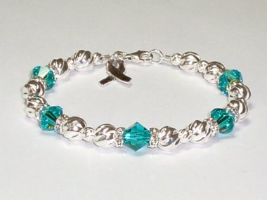 Ovarian Cancer Awareness Bracelet - Swarovski® Crystal & Sterling Silver (Twist)