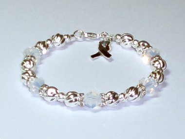 Bone Cancer Awareness Bracelet - Swarovski® Crystal & Sterling Silver (Twist)