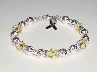 Support Our Troops Awareness Bracelet - Yellow Swarovski® Crystal & Sterling Silver (Twist)