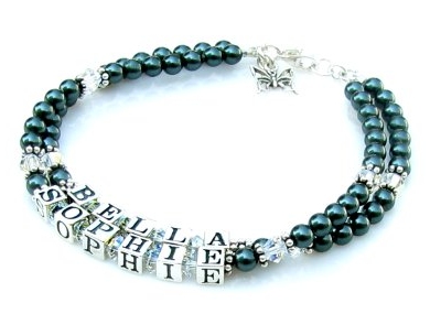 Mothers Bracelet Swarovski® Tahitian Pearl & Clear Crystal