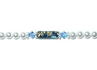 Asian Floral Bracelet Blue