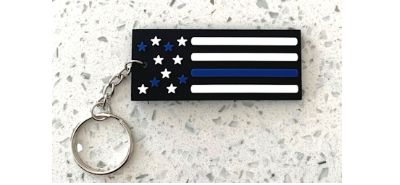 Thin Blue Line American Flag Keychains