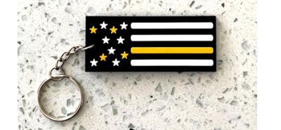 Thin Gold Line American Flag Keychains