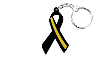 Thin Gold Line ~ Support Emergency Dispatchers & 911 Operators Awareness Ribbon Keychain