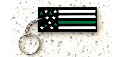 Thin Green Line American Flag Keychains