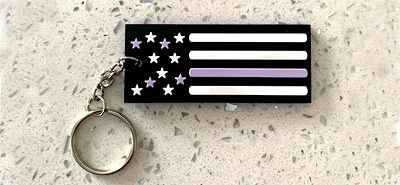 Thin Purple Line American Flag Keychains