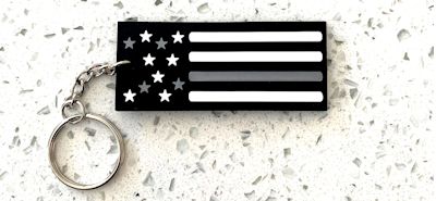 Thin Silver Line Keychains