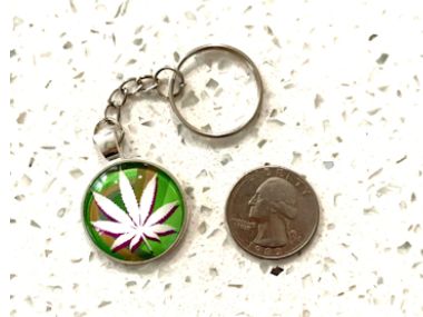 Marijuana Pot Leaf Cannabis Pendant Keychain