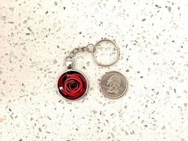 Red Rose Pendant Keychain