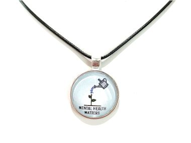 Mental Health MattersPendant Necklace - Black Cord, Silver Chain or Keychain