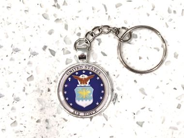USAF United States Air Force Pendant Keychain (Black Cord, Silver Chain or Keychain)