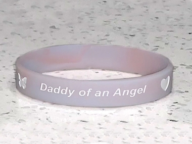 Daddy of an Angel Wristband - Pink & Blue