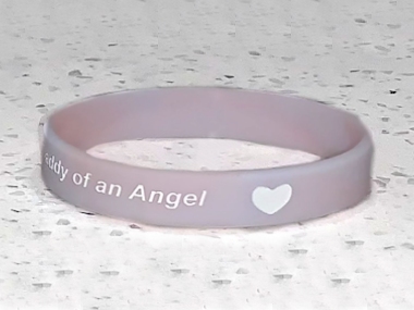 Daddy of an Angel Wristband - Pink & Blue